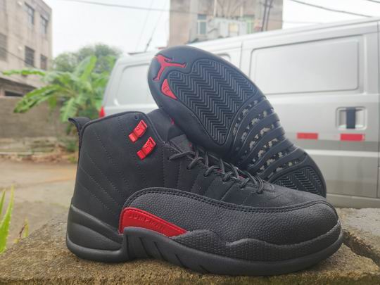 Air Jordan 12 Bloodline CT8013-060 Black Red Men's Basketball Shoes-45
